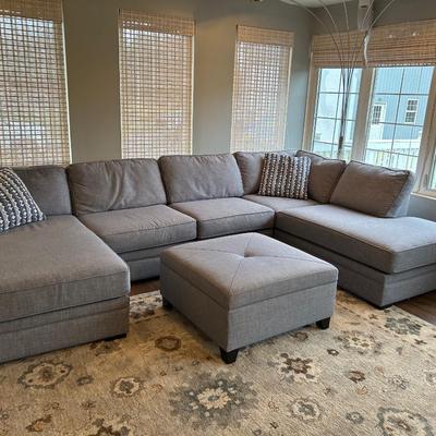 LOT 1: Sectional Sofa With Storage Ottoman