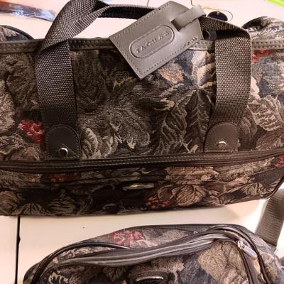 Jaguar Floral patterned Suitcase with matching carry-on bags