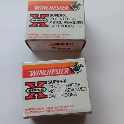 Winchester Super X 20 Centerfire Pistol Revolver Cartridges -45 Colt 225 Gr. Silvertip Hollow Point