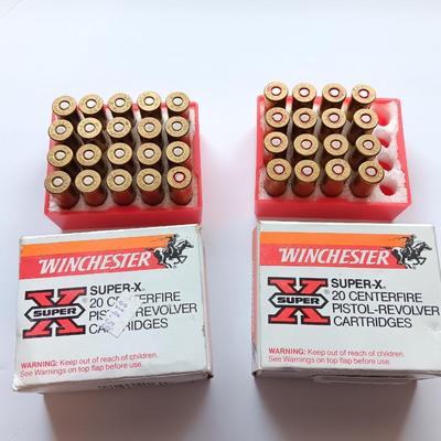 Winchester Super X 20 Centerfire Pistol Revolver Cartridges -45 Colt 225 Gr. Silvertip Hollow Point