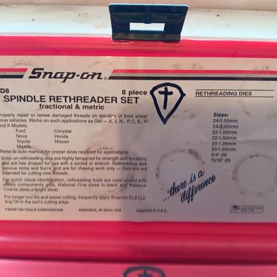 Complete Snap-On RD8 Spindle Rethreader set - 8 piece in blow molded case. functional & metric