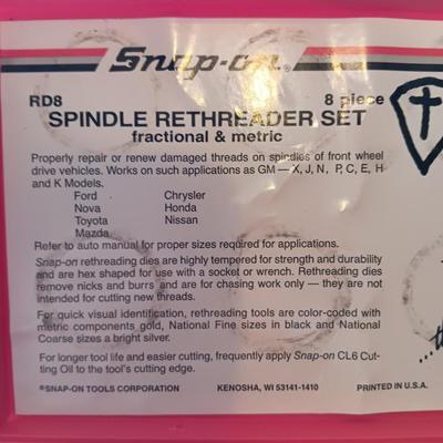 Complete Snap-On RD8 Spindle Rethreader set - 8 piece in blow molded case. functional & metric