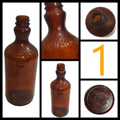 3 Vintage/Antique Amber Bottles