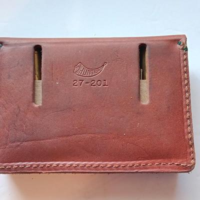 Leather Hunter Ammunition pouch with 20 rounds of 375 Ammunition