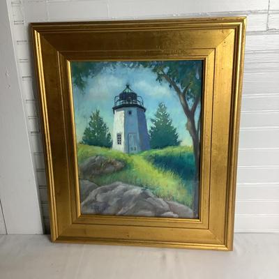 U691 Pastel & Oil Lighthouse Painting By Mary Mugele Sealfon