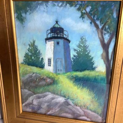 U691 Pastel & Oil Lighthouse Painting By Mary Mugele Sealfon