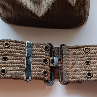 Military issued bags and a belt. 1970