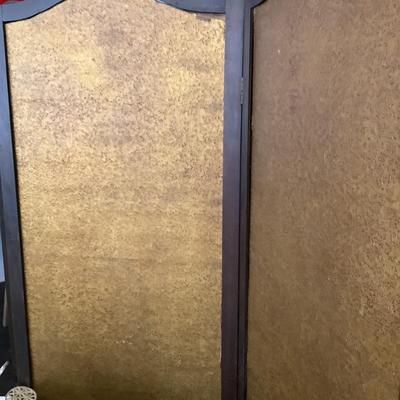 U695 Vintage 3 Panel Screen with Birds & Flowers