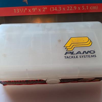 24 section tacklebox - with Plano box and a vintage floating fisherman's tale knife