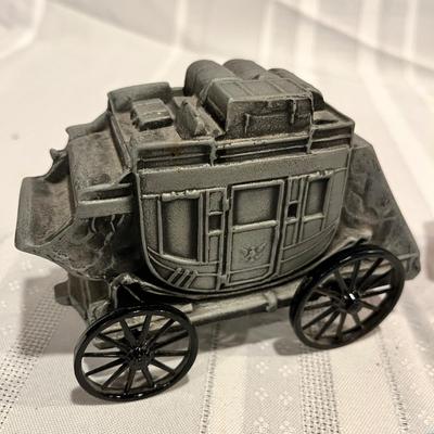 Metal bank and dump truck