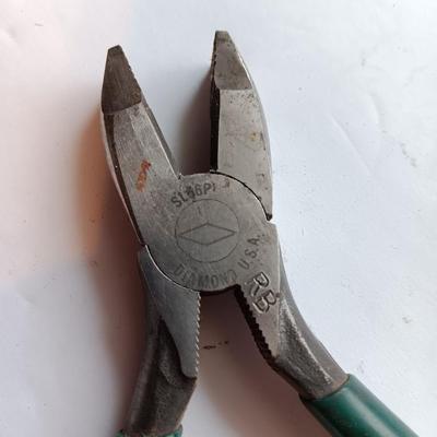 Blue handled pliers