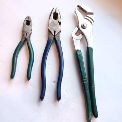 Blue handled pliers