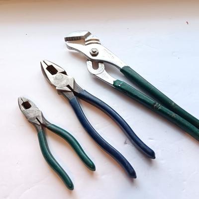 Blue handled pliers