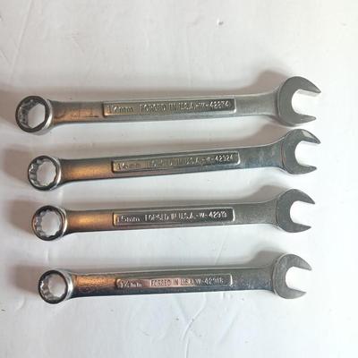Four Craftsman wrenches - 14 mm - 15 mm - 16 mm & 17 mm