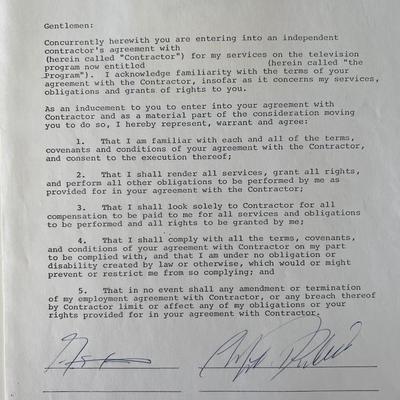 Cliff Richard signed contract.