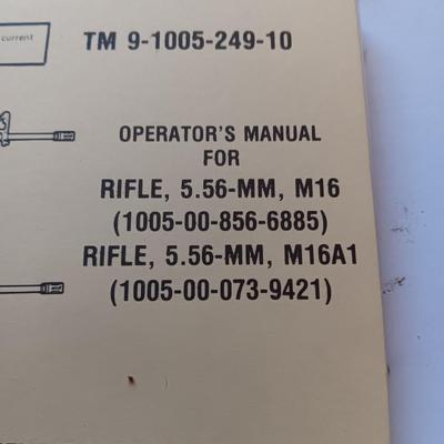 A-15 Field repair kit - Operators Manuals for Rifle 5.56 MM M-16 - FLA 7.62 mm user manual