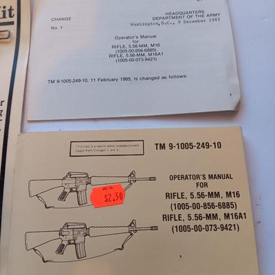 A-15 Field repair kit - Operators Manuals for Rifle 5.56 MM M-16 - FLA 7.62 mm user manual
