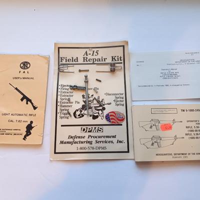 A-15 Field repair kit - Operators Manuals for Rifle 5.56 MM M-16 - FLA 7.62 mm user manual