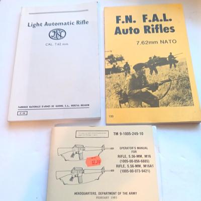 Books - F.N. F.A.L. Auto Rifles - Light Automatic Rifle CAL. 7,62 and operator's manual for M-16