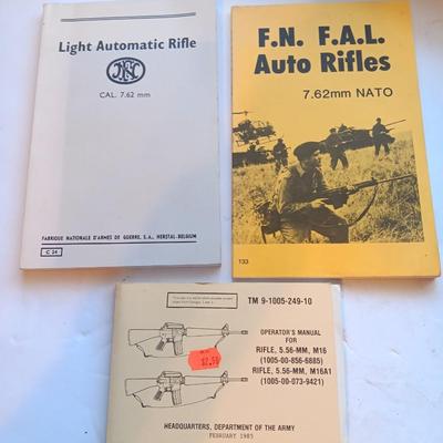 Books - F.N. F.A.L. Auto Rifles - Light Automatic Rifle CAL. 7,62 and operator's manual for M-16