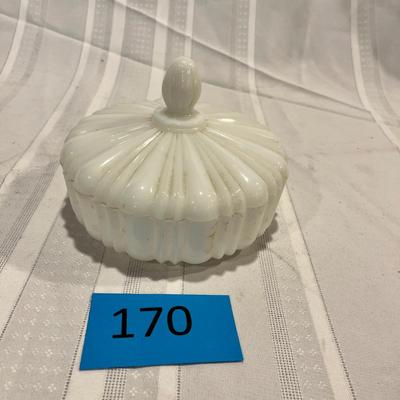 Fire King Ribbed Candy Box