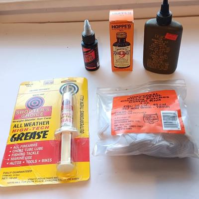 Gun and rifle cleaning chemicals and items - Hoppe's = Gun Grease - and more