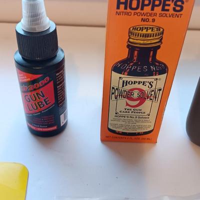 Gun and rifle cleaning chemicals and items - Hoppe's = Gun Grease - and more