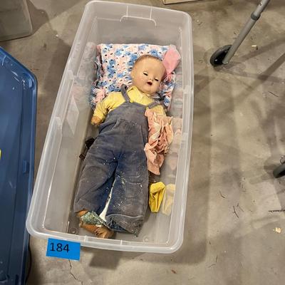 Large boy Doll in tub.