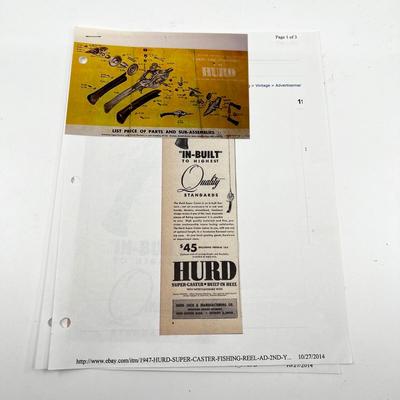 1194 Mid Century Hurd Super-Caster Rod and Reel