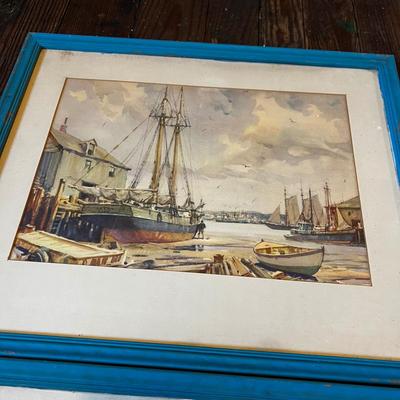 1195 Set of 6 Framed Water Color Lithographs by Gordon Grant