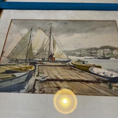 1195 Set of 6 Framed Water Color Lithographs by Gordon Grant