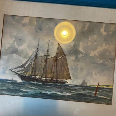 1195 Set of 6 Framed Water Color Lithographs by Gordon Grant