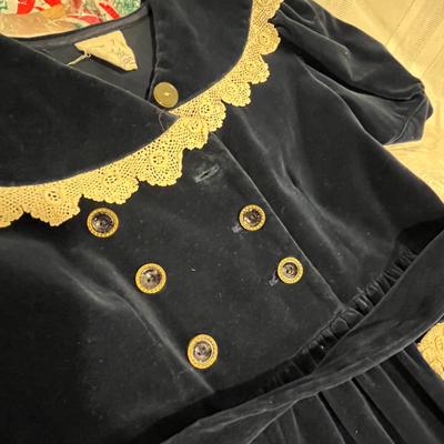 Little Girl's Blue Velvet Dress