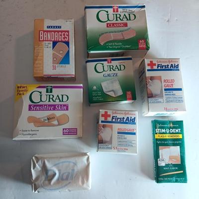 Wound care - bandages - rolled gauze - Plaque removers and dial soap