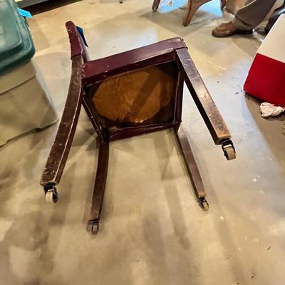 Vintage side chair with castors