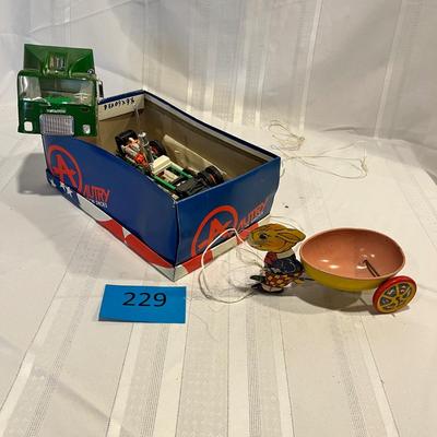 Shoe box of toys