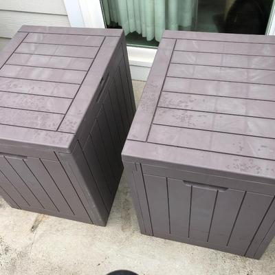 Two Outdoor Mini Patio / Deck Boxes