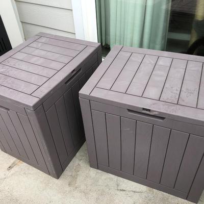 Two Outdoor Mini Patio / Deck Boxes