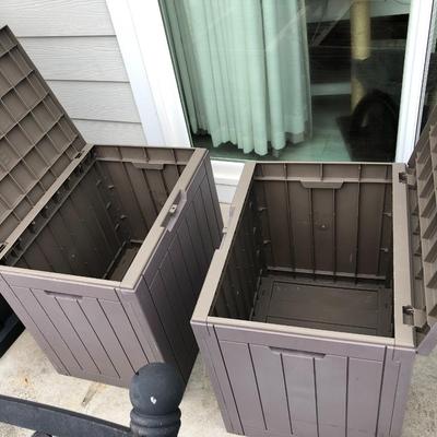 Two Outdoor Mini Patio / Deck Boxes