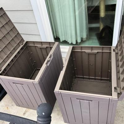 Two Outdoor Mini Patio / Deck Boxes