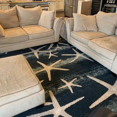 Living Room Set TWO Love Seats and Ottoman