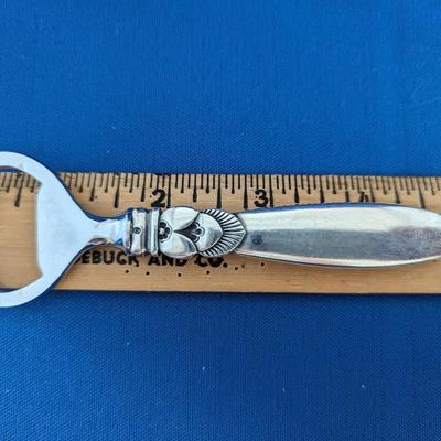Bottle Opener with Stainless Bowl Cactus (Sterling, 1930) by GEORG JENSEN (DENMARK)