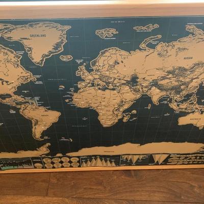 World & US Maps Framed