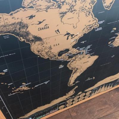 World & US Maps Framed