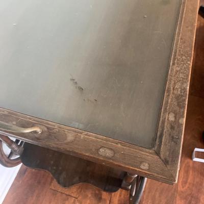 Antique Tea Cart w/Glass Serving Tray
