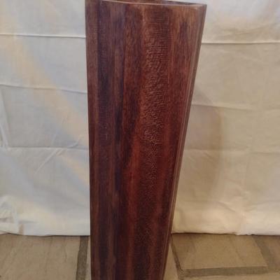 Vintage Hexagonal Wood Floor Vase