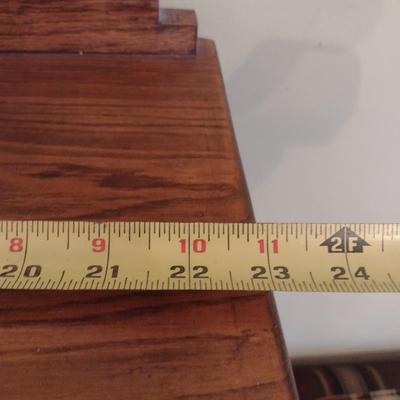 Vintage Oak Finish Display Cabinet with Glass Shelves (No Contents)