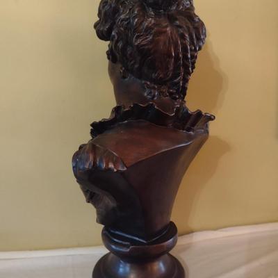 Art Nouveau Style Resin Bronze Bust of Woman