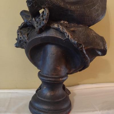 Vintage Bronze Metal Bust 'Lady of the Grape' Lapini Reproduction