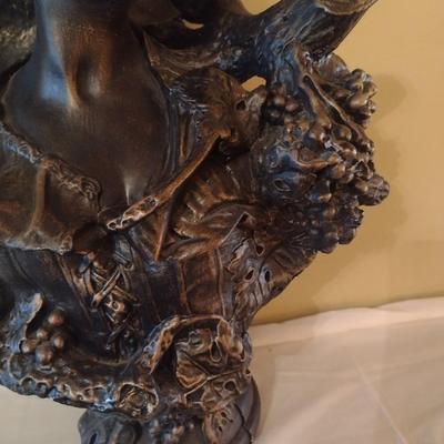 Vintage Bronze Metal Bust 'Lady of the Grape' Lapini Reproduction